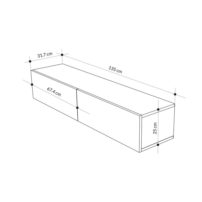 Hanah Home Francy 135 Soporte de TV Roble zafiro y blanco